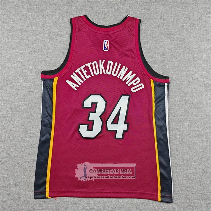 Camiseta Nino Miami Heat Giannis Antetokounmpo NO 34 Statement 2025-26 Rojo
